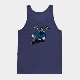 Skeleton Skater Kick Flip Cartoon Tank Top